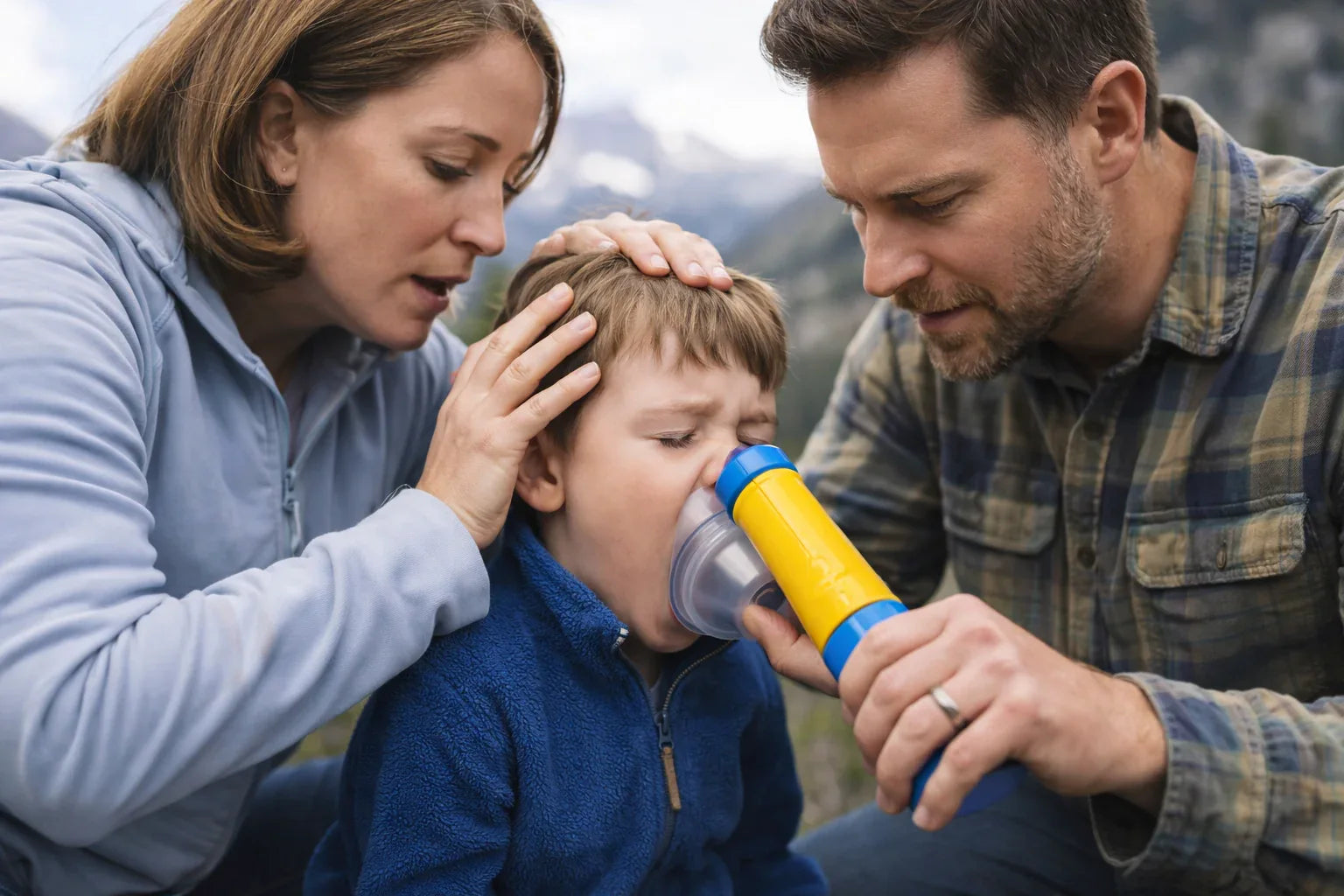 Anti-choking device demonstration showing proper usage for child safety